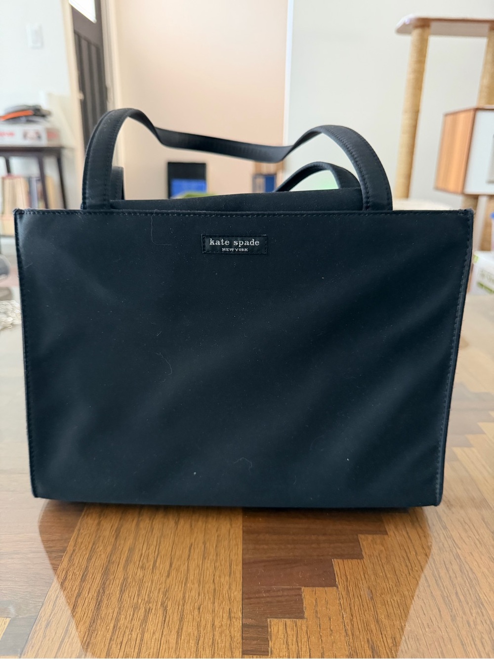 kate spade black nylon shoulder tote bag